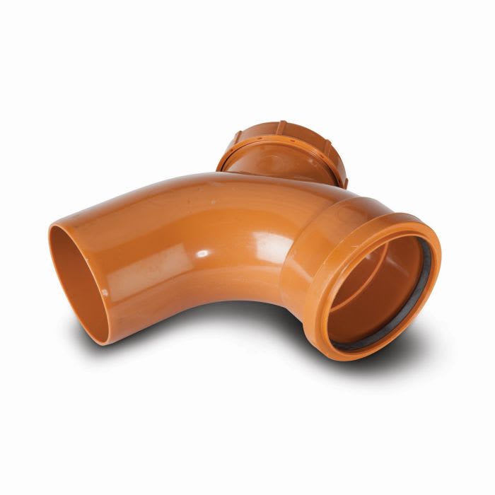 110mm 92.5 Degree Access Bend Single Socket Terracotta