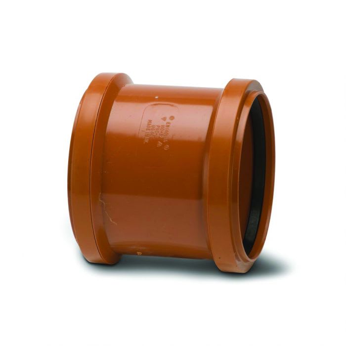 160mm Coupling Double Socket PVC Terracotta