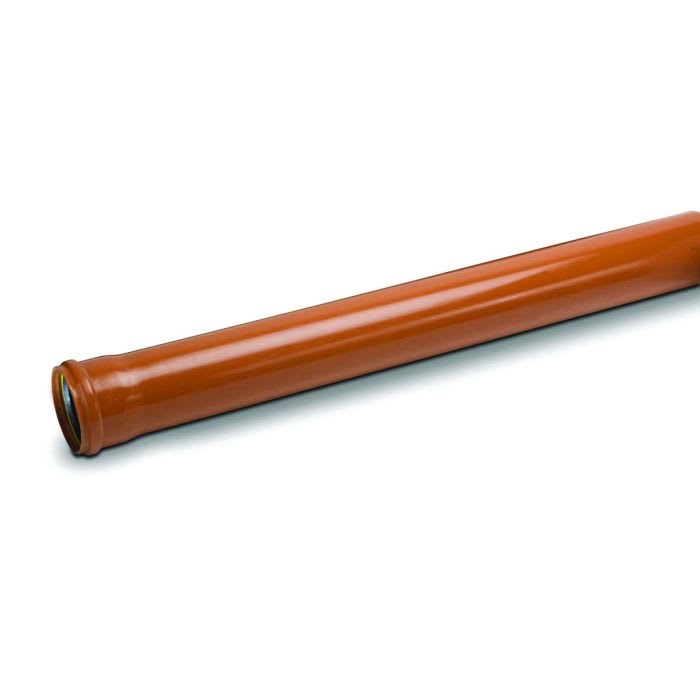 110mm Underground Pipe Single Socket Terracotta 6m