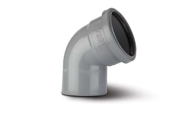 110mm Soil Bend Single Socket 112.5 Degree Grey