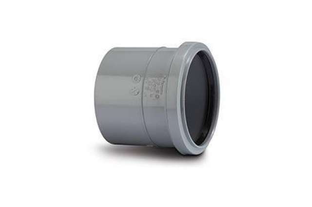 110mm Soil Single Socket Coupling Grey