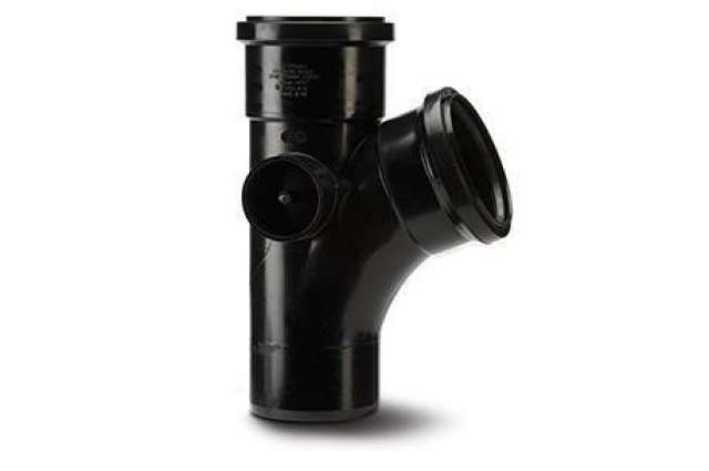 110mm Soil Equal Branch Double Socket 112.5 Degree Black