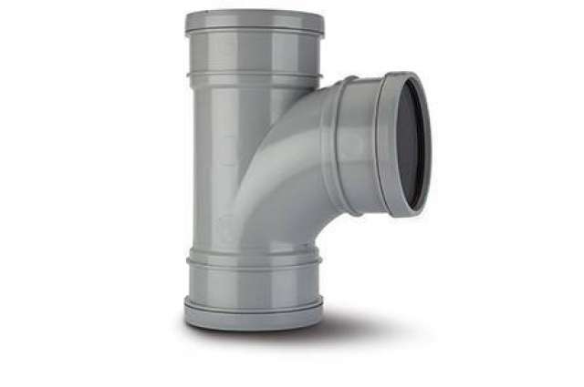 110mm Soil Equal Branch Triple Socket 92.5 Degree Grey