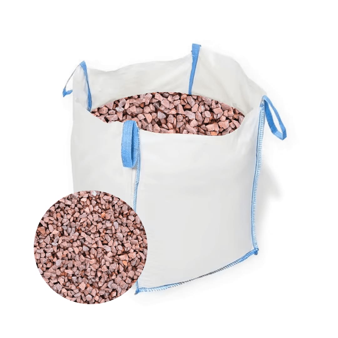 bulk bag of red granite chippings