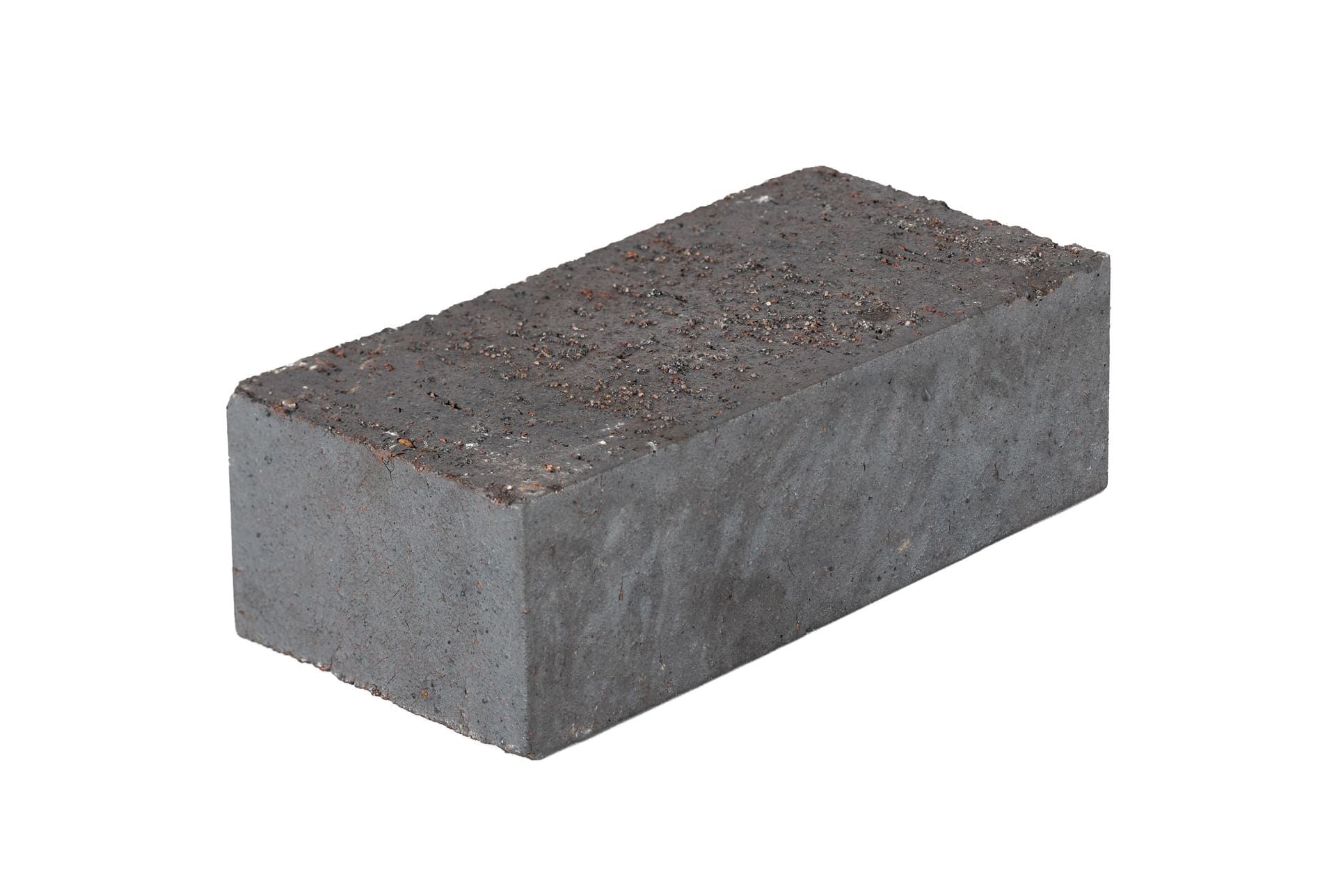 angled side view of 65mm smooth blue solid class b brick
