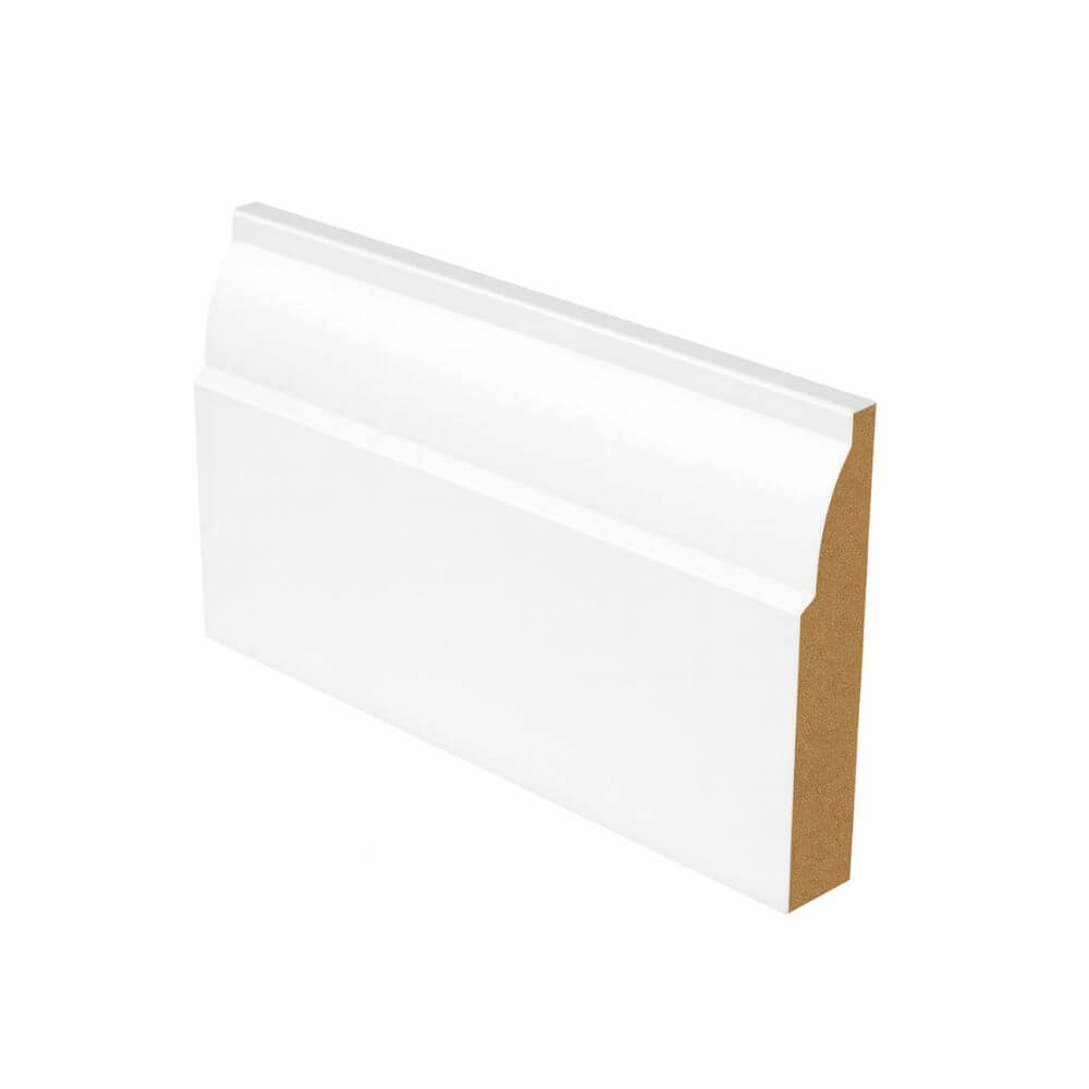 18mm x 144mm MDF White Primed Ovolo Skirting Board 4200mm