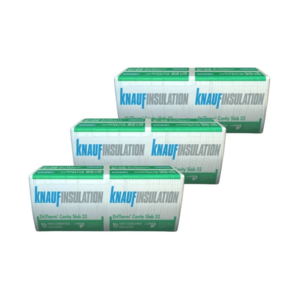 100mm Knauf DriTherm Cavity Wall Insulation Slab 32 - Pallet of 30 Packs (98.4m2/Pallet)