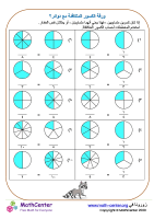 ورقة الكسور المتكافئة مع دوائر ٢