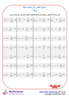 ورقة تحويل الكسور إلى أبسط صيغة ٢