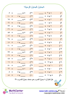 جدول ضرب الرقم ٨ ورقة ١