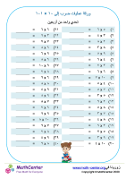ورقة عمليات ضرب إلى ١٠ × ١٠ ١