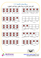 عوامل جمع الأعداد حتى ٢٠ ورقة ٣