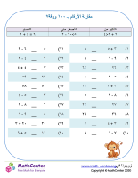 مقارنة الأرقام حتى ١٠٠ ورقة ٧