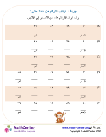 ورقة ترتيب الأرقام من ١ حتى ١٠٠ ورقة ٢