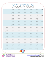 ورقة ترتيب الأرقام من ١ حتى ١٠٠٠ ورقة ٥