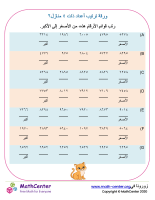 ورقة ترتيب أعداد ذات ٤ منازل ٢