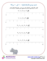 تحديد موضع الأرقام السلبية - ١٠ إلى ١٠ ورقة ١