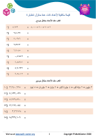 قيمة مكانية لأعداد ذات عدة منازل اختبار ٤