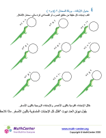 جدول ضرب العدد ٤ - ورقة السمندل ٢ (÷ و ×)