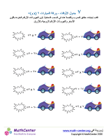 جدول ضرب العدد ٧ - ورقة السيارات ٢ (÷ و ×)