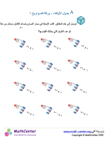 جدول ضرب العدد ٨ - ورقة الصواريخ ١