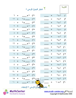 جدول ضرب العدد ٢ اختبار ٢