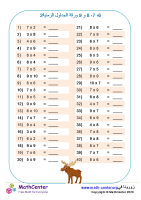 جداول ضرب الأعداد 6، 7، 8 و9 ورقة 2
