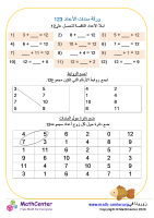 عوامل جمع الأعداد حتى 12 ورقة 3