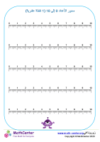محور الأعداد 0 إلى 10 (1 بعد النقطة العشرية)