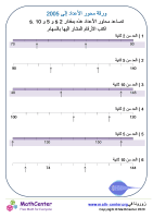 ورقة محور الأعداد إلى 200 5