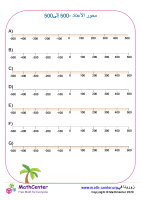 محور الأعداد -500 إلى 500