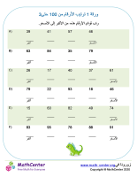 ورقة ترتيب الأرقام من 1 حتى 100 ورقة 3