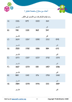 أعداد من منازل متعددة اختبار 1