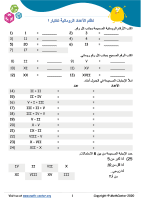 نظام الأعداد الرومانية اختبار 1