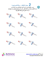 جدول ضرب العدد 2 - ورقة الصواريخ 1