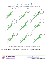 جدول ضرب العدد 5 - ورقة السمندل 2 (÷ و ×)