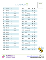 جدول ضرب العدد 2 اختبار 2