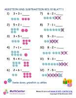 Addition Und Subtraktion Bis 10 Blatt 1