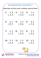 Spaltenaddition 2 Stellig Blatt 1