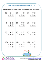 Spaltenaddition 2 Stellig Blatt 4