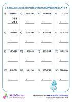 3-Stellige Addition (Kein Neugruppieren) Blatt 4