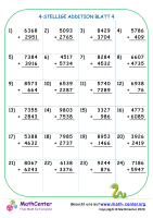 4-Stellige Addition Blatt 4