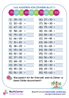 Addieren Von Zehnern Im Kopf Blatt 1