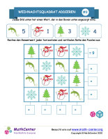 Weihnachtsquadrat Addieren Rätsel #3