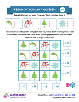 Weihnachtsquadrat Addieren Rätsel #7