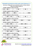 Rückwärtszählen In Vielfache Von Zehn Blatt 1