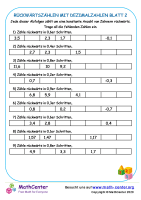 Rückwärtszählen In Dezimalzahlen Blatt 2