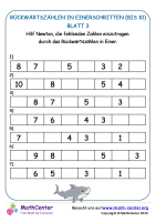 Rückwärtszählen In Einerschritten (Bis 10) Blatt 3