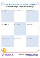 Division - 4-Stellig Durch 1-Stellig Blatt 3