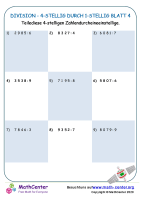 Division - 4-Stellig Durch 1-Stellig Blatt 4